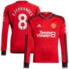 Officiële Voetbalshirt Manchester United B. Fernandes 8 Thuis 2023-24 Lange Mouw - Heren